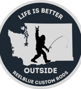 Fishing Sasquatch Circle Sticker
